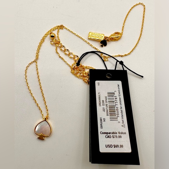 Kate Spade ♠️ Beautiful Everyday Enamel Mini Cream Colored Pendant, NWT - Picture 5 of 7